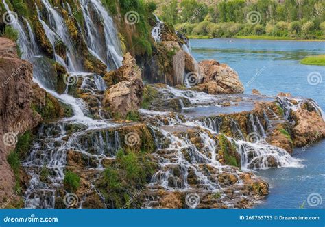 Fall Creek Falls Idaho in Summer Stock Image - Image of fall, cascade ...