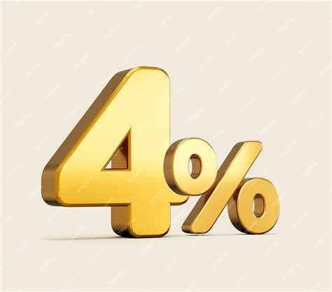 Premium Photo | Red digit 4 percent or four percent with inner shadow ...