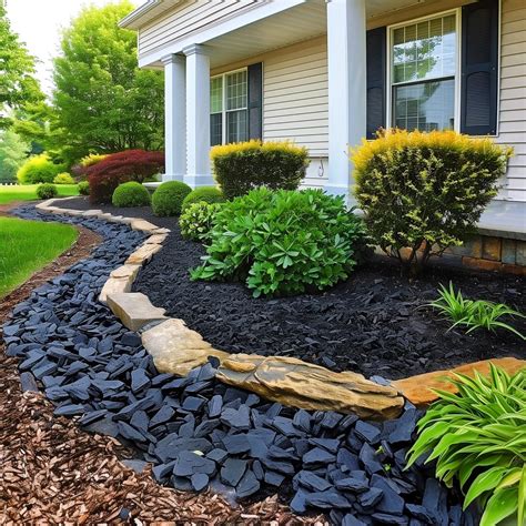 20+ Edgy Black Rock Landscaping Ideas for a Seriously Cool Front Yard ...