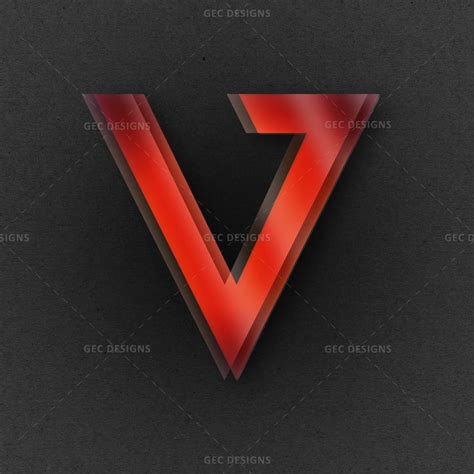 Simple and Elegant 3D Vector Logo Design with Letter V - GEC Designs