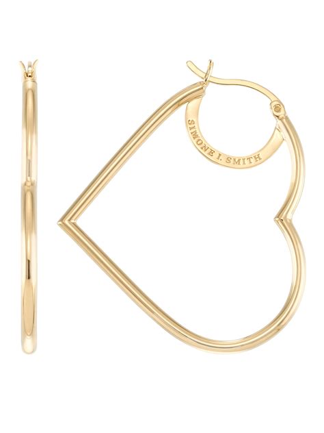 Simone I. Smith Sterling Silver Gold Tone High Polished Floating Heart ...