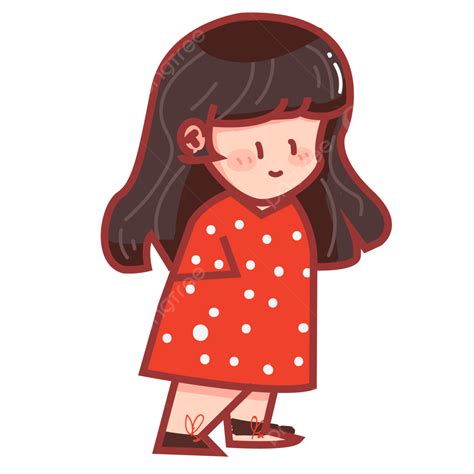 Linda Chica De Dibujos Animados PNG , Personaje, Niñita, Línea PNG y Vector para Descargar ...