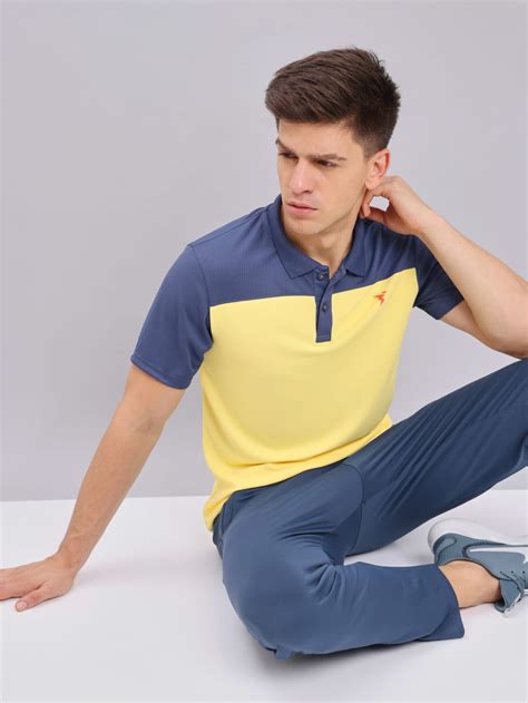 Shop for Technosport Men's Active Polo Neck Half Sleeve Colorblocked T ...