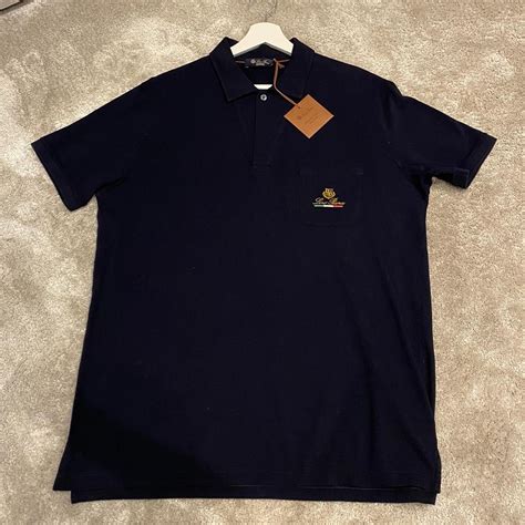 Loro Piana mens navy polo - brand new size L - Depop