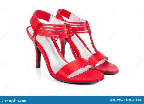 Pair of Elegant, Red Ladies Dress Shoes Stock Image - Image of ...