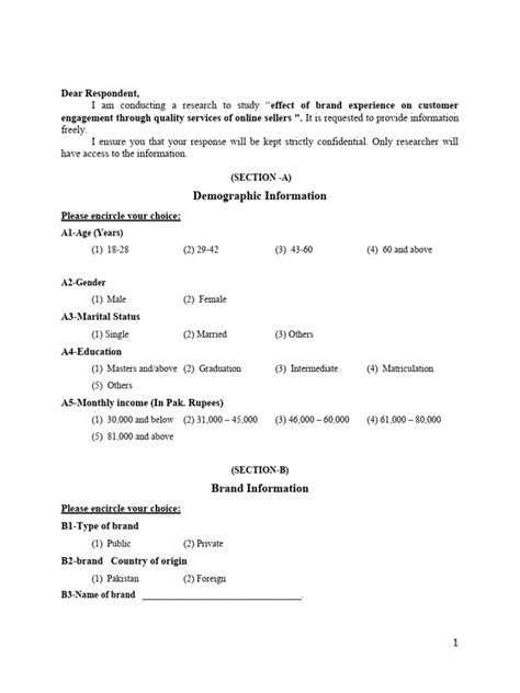 Survey Questionnaire Sample | PDF