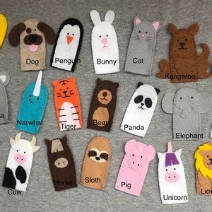 Buy Finger Puppets Animals Narwhal, Tiger, Dog, Koala, Walrus, Cow, Pig ...