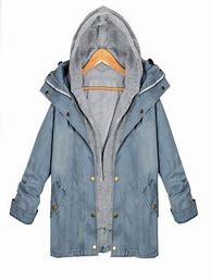 Image result for Denim Jacket with White Hoodie