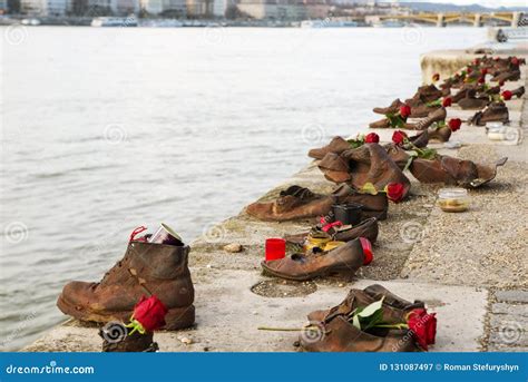 The Memorial of Holocaust at the Edge of Danube River, Shoes on the ...