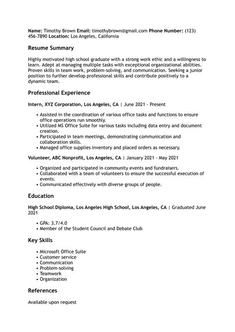 teen Resume Examples & Templates 2025- Resume Buildr