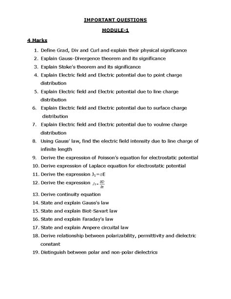 18PYB101J Question Bank - IMPORTANT QUESTIONS MODULE- 4 Marks 1. Define ...