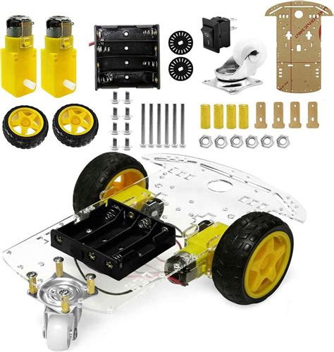 Buy YIKESHU2WD Smart Robot Car Chassis Kit with Speed Encoder Battery ...
