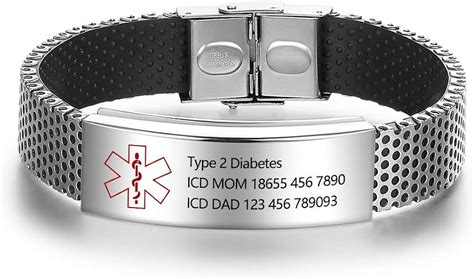 Buy Medical Alert Bracelet for Men & Women Adjustable Free Engrave ...
