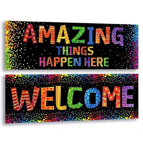 2pcs Confetti Classroom Banner Posters Bulletin Board Decoration – CRAZE