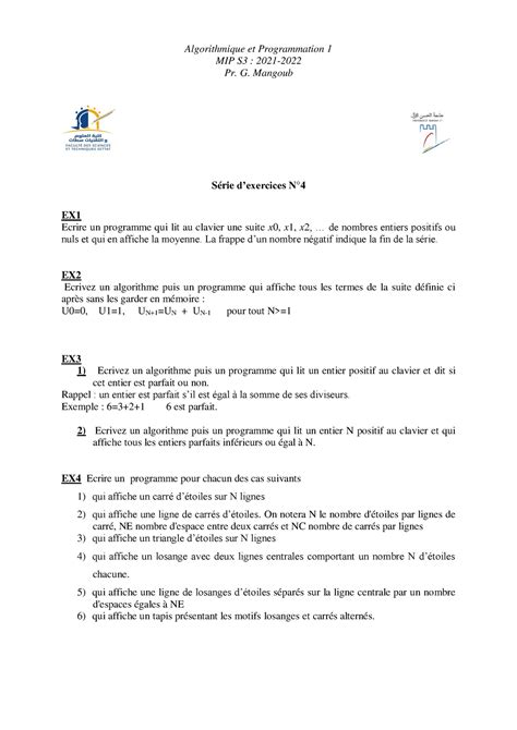 Image result for Algorithme Et Programmation Fst Mipc