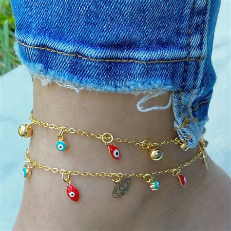 Evil Eye Anklet Evil Eye Charm Evil Eye Jewelry Anklet | Etsy