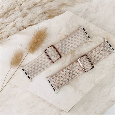 Maui Braided Loop Apple Watch Band - Starlight / Rose Gold - The Salty Fox