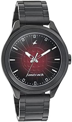Fastrack Brown Dial Black Band Analog Stainless Steel Watch For Men ...