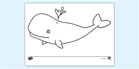 Baby Whale Colouring Page (teacher made) - Twinkl