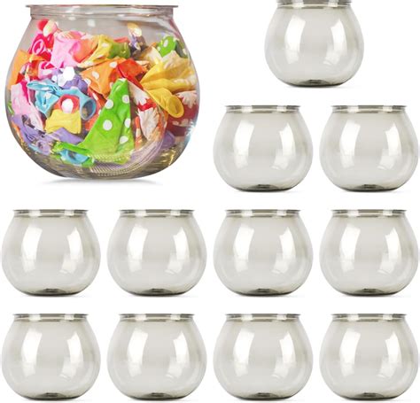 Amazon.com: IMPRESA [12 Pack] 27 OZ Largest Mini Plastic Fish Bowls for ...