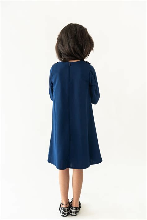 Navy Silver Pearl Dress – A Little Fable
