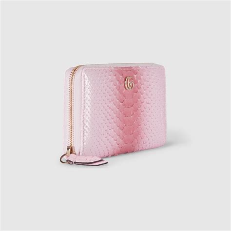 GG Marmont python zip-around wallet in gradient pink | GUCCI® US