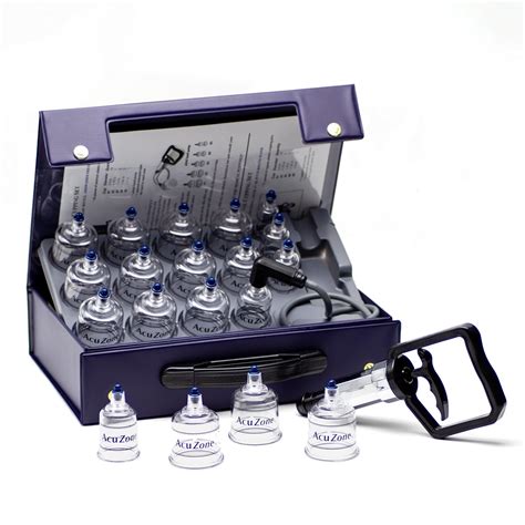 KS AcuZone Premium Plastic Cupping Set Includes 19 Cups with Extension ...