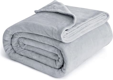 Amazon.com: Bedsure GentleSoft Fleece Bed Blankets Full Size Light Grey ...