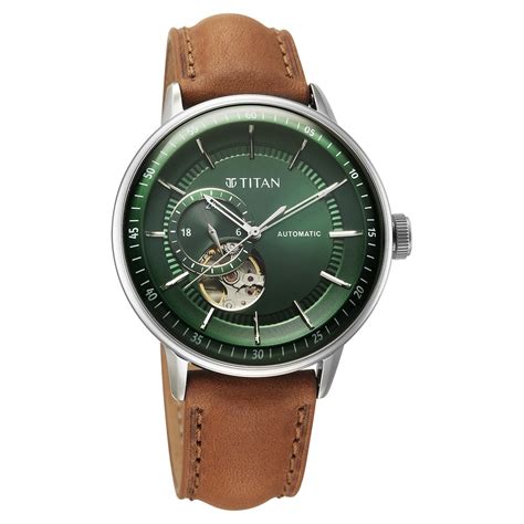Buy Online Titan Orbital Open Heart Automatic Analog with Green Dial ...