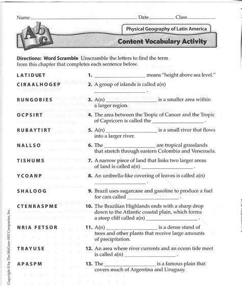 Geography Worksheets For Grade 4