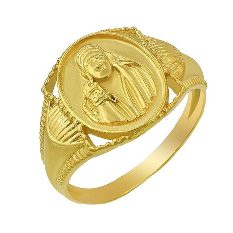 Memoir Gold plated Shirdi SAI BABA finger ring Men Women temple ...