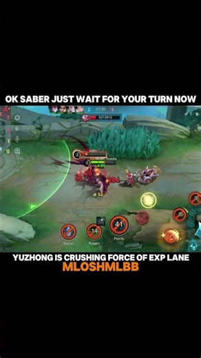 MLBB: OK SABER JUST WAIT FOR YOUR TURN NOW | YUZHONG EXP LANE GAMEPLAY #MLBB #shorts