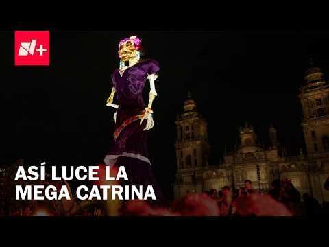 Así luce la Mega Catrina de la Ofrenda Monumental del Zócalo en CDMX