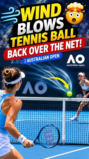 Wind Blows Tennis Ball Back Over the Net! 🤯🎾 | Australian Open