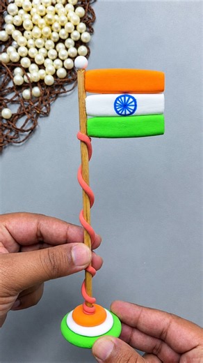 Independence day special clay flag craft ideas for kids #shorts #youtubeshorts #viral #trending #diy