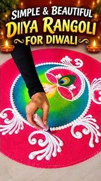 Simple & Beautiful Diya Rangoli for Diwali 🪔✨ | Rangoli by Sangeeta #Shorts #shortsfeed