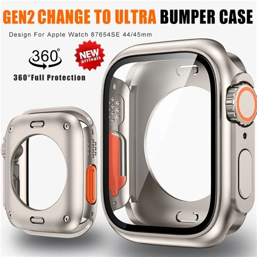 New Upgrade Ultra Case For Apple Watch 11 46mm 42mm Screen Protector Glass Full Coverage For iWatch Series 11 9 8 7 6 5 4 SE3 45mm 41mm 44mm 40mm Change To Ultra 49mm | Lazada PH