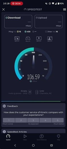 kinetic by Windstream home Internet speed test aka Uniti