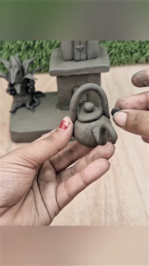 Diy Miniature Clay House making 🏡🏠Mitti ke Ghar/kitchen set mitti bartan #kitchenset #viralshorts