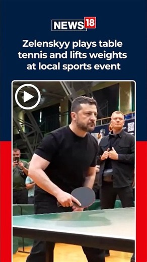 WATCH: Zelenskyy Plays Table Tennis With Ukraine's Veterans | #shorts #worldleaders | N18S