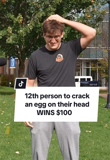 12th person to crack an egg on their head wins $100, but I pranked the first 11! Stocking up on eggs (and everything else) is easy with grocery shopping at @Kwik Trip #kwiktrippartner #midwest #funny #prank #manonthestreet