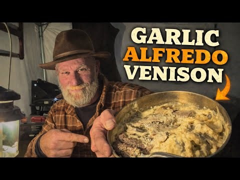Garlic Alfredo Venison Backstrap | Hunting Camp Stove Cooking