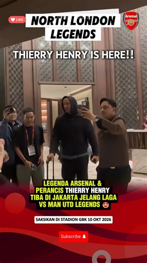 MOMEN THIERRY HENRY TIBA DI JAKARTA, SIAP LAWAN RIO FERDINAND DKK! #beritabola #manunited #arsenal