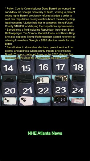 Fulton County Commissioner Dana Barrett announced her candidacy for Georgia Secretary of State, vowi