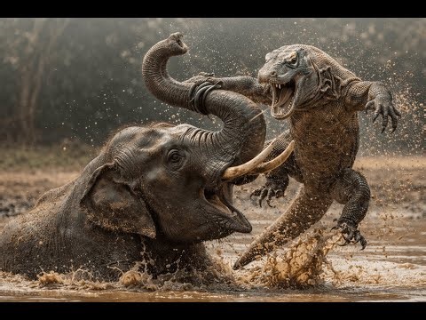 Unbelievable! Komodo Dragon Attacks Elephant - Epic Jungle Fight!