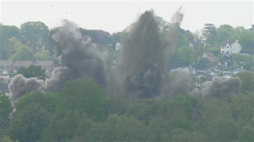 Watch: Moment WW2 bomb detonated in Plymouth