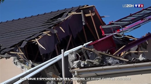 Une grue s’effondre sur des maisons : le drame évité de justesse - Journal de 20 heures | TF1+
