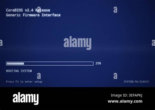 Retro Computer BIOS Booting System with Progress Bar and Data Loading Stock Video Footage - Alamy