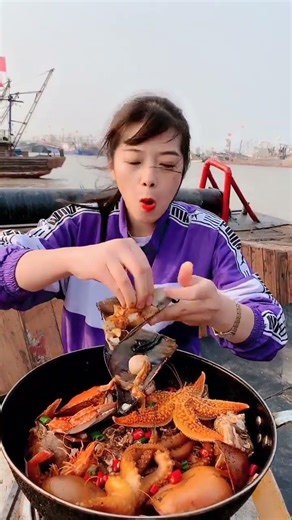 eating seafood