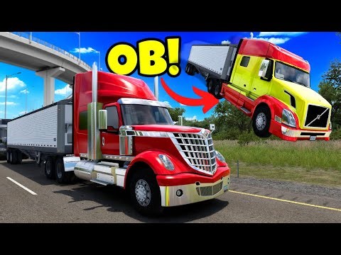 OB’s Diesel Truck FLEW Off an Overpass in ATS! (American Truck Simulator)